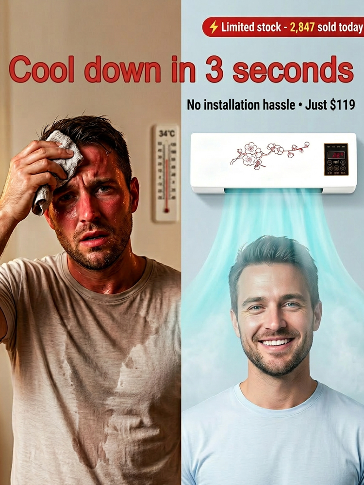 ❄️【German Aerospace Tech】Smart Wall-Mounted AC + Heater | Cools in 5 Secs, Zero Installation🔥