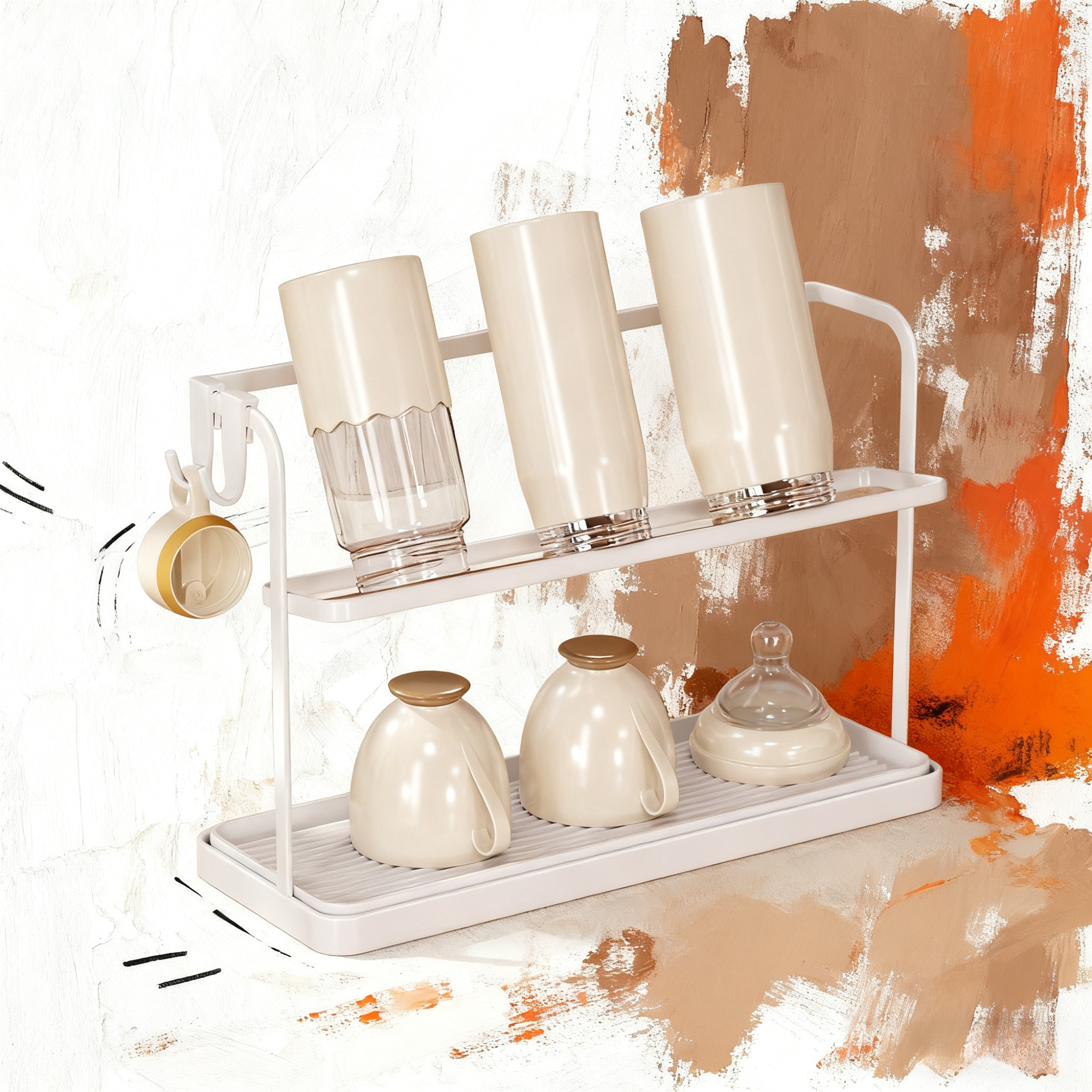 Elegant Two-Tier Cup Organizer Shelf