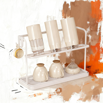 Elegant Two-Tier Cup Organizer Shelf