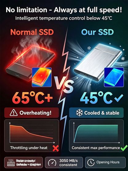 🌟【Export Clearance】Rugged 16TB Portable SSD | 1000MB/s NVMe Type-C Drivefor Mac, PC & iPhone🌟