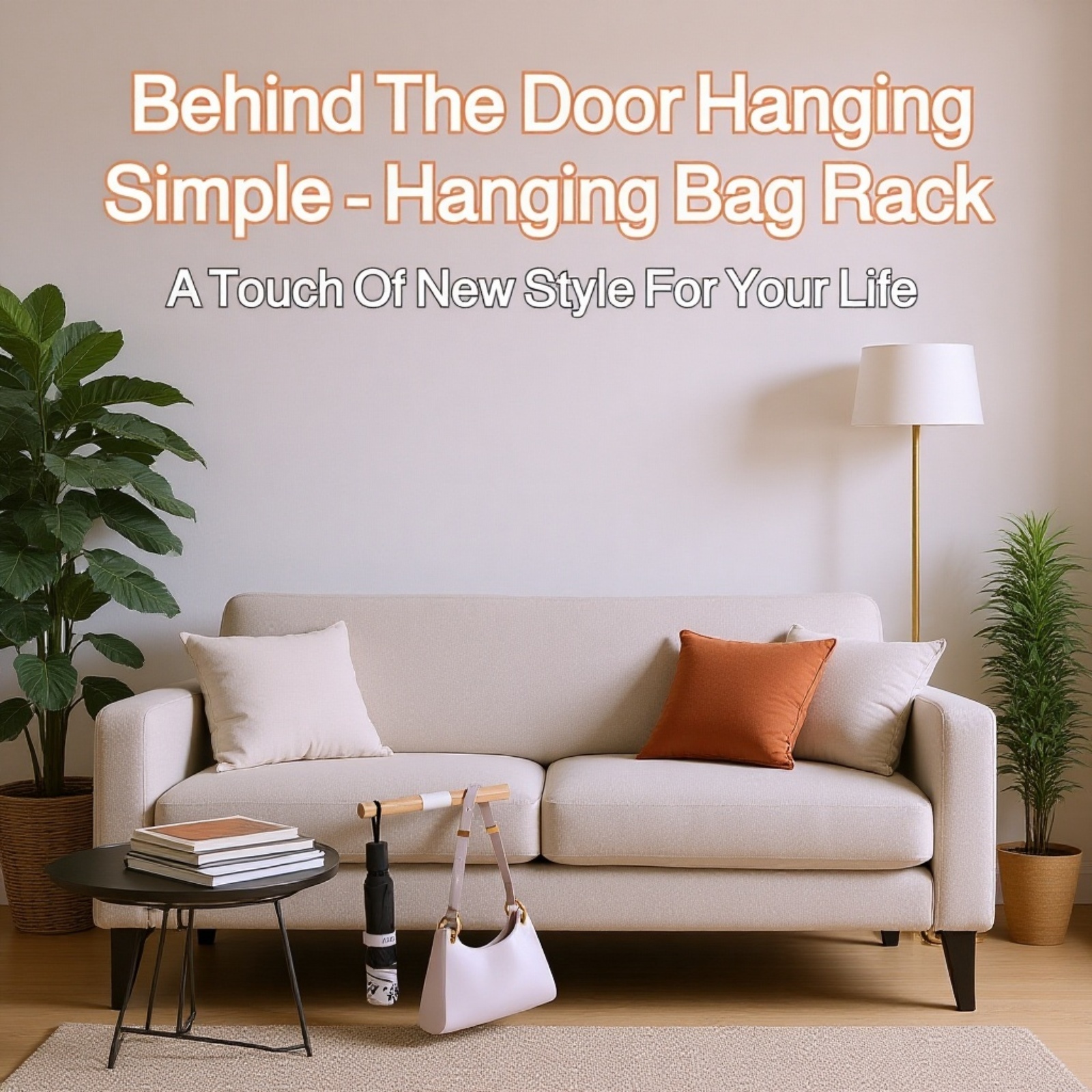 Door Back Double Shoulder Bag Hanger Rack holding multiple handbags