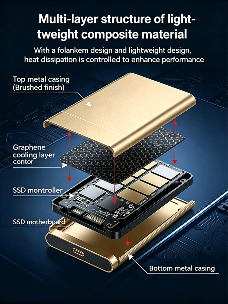 🌟【Export Clearance】Rugged 16TB Portable SSD | 1000MB/s NVMe Type-C Drivefor Mac, PC & iPhone🌟