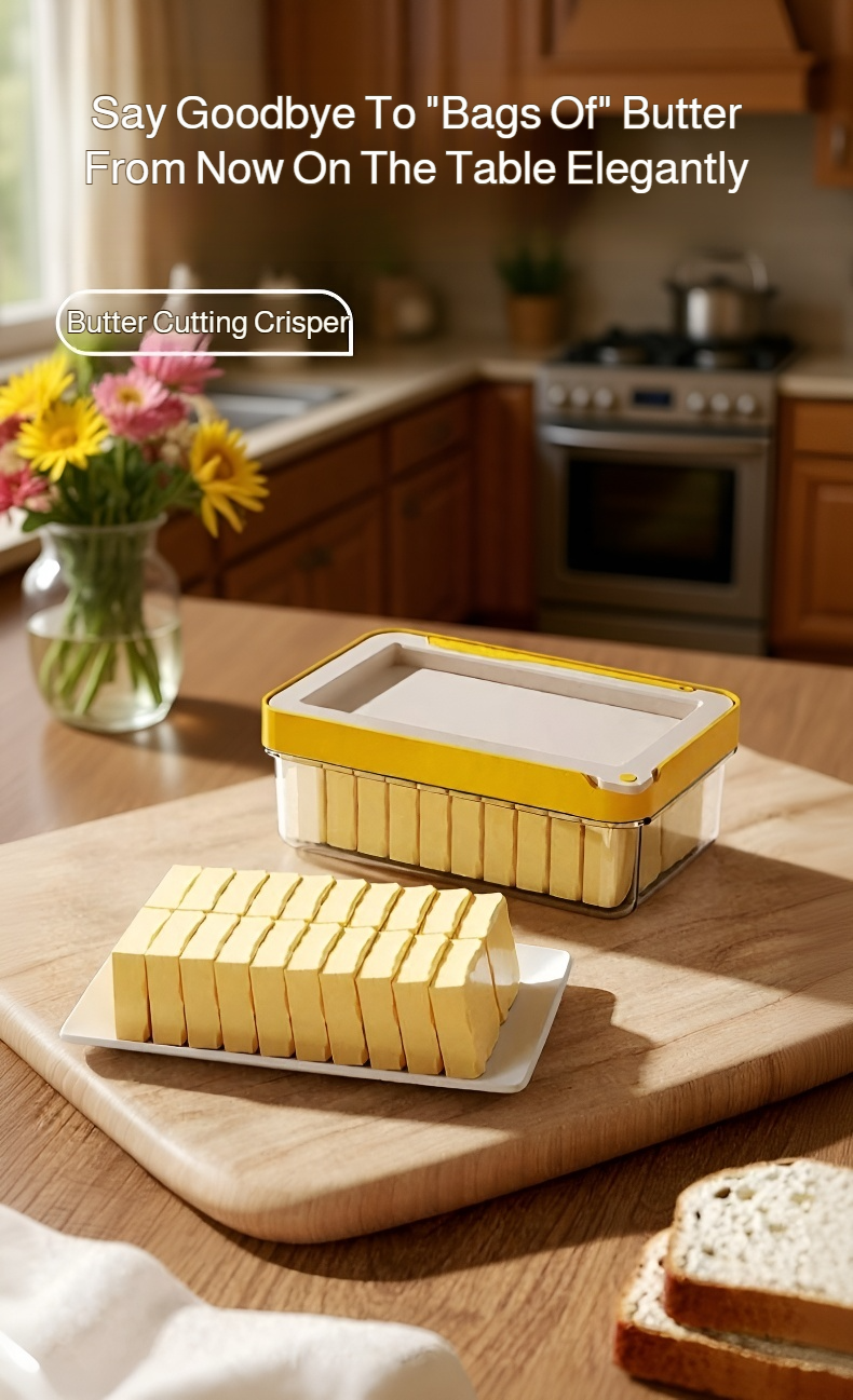 Butter Slicer & Storage Box with built-in cutter displayed on kitchen counter