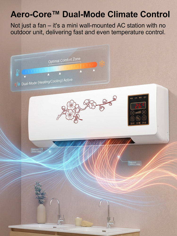 ❄️【German Aerospace Tech】Smart Wall-Mounted AC + Heater | Cools in 5 Secs, Zero Installation🔥
