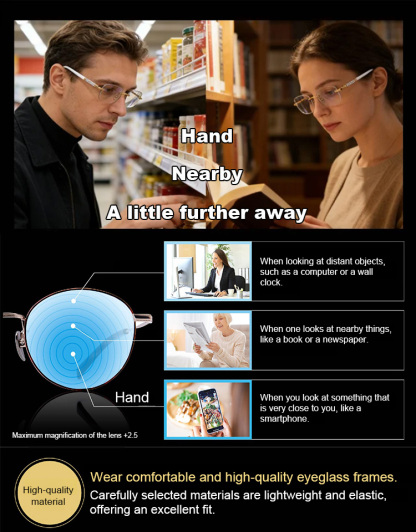 Stop Dizziness 👓 No-Exam German Auto-Focus Glasses: Perfect Reading and Outdoor Transitions ⚡