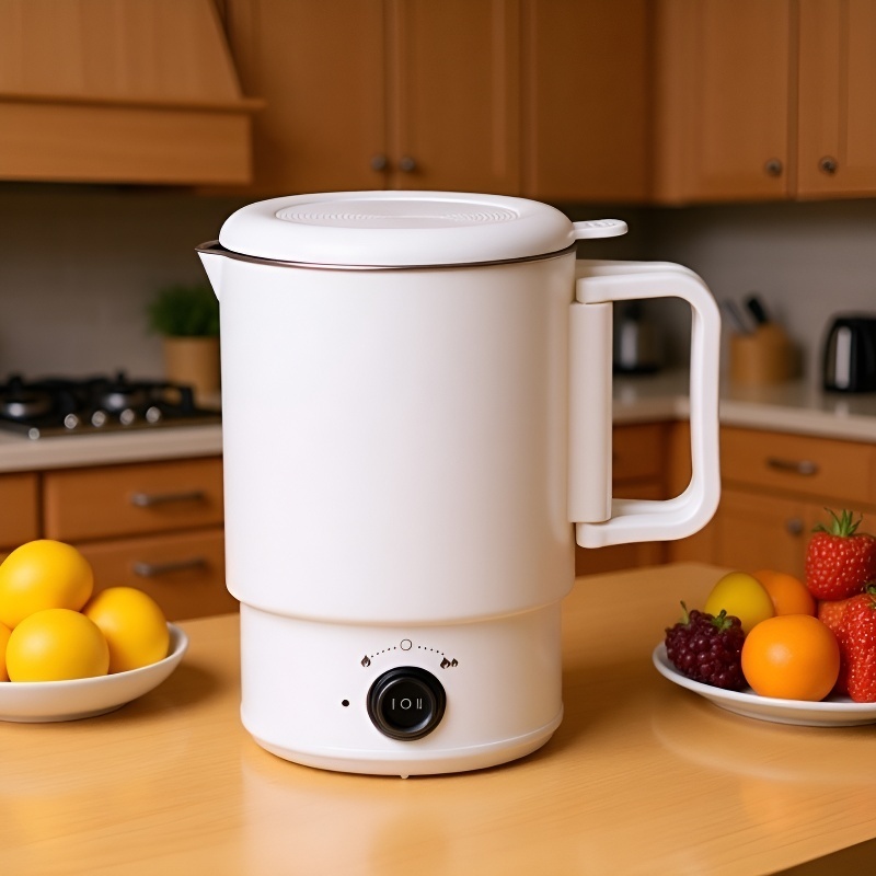 One-piece folding portable kettle