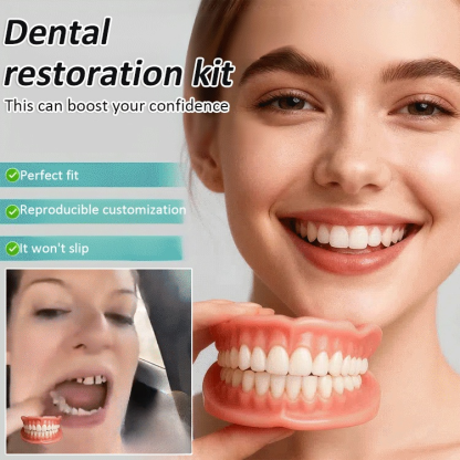 【🛑 Stop paying thousands fordental implants! Get a flawless Hollywood smile in just 1 second with a simple "snap". Crafted with patented F-class adaptive silicone—ZERO glue or adhesives required!】