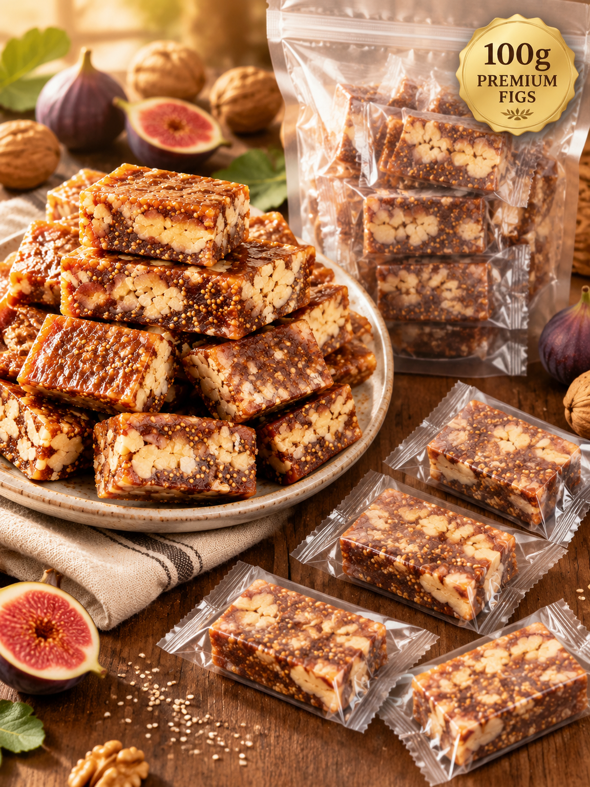 【✨<Available Only 15 Days/Year> Premium California Fig, Walnut & Sesame Superfood Bites, freshly handcrafted and naturally sweet! ✨】