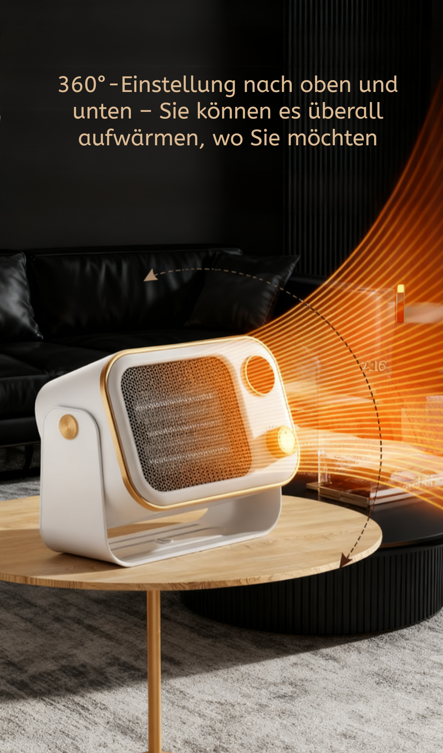 Energieeffizienter Keramik-Heizlüfter im modernen Design