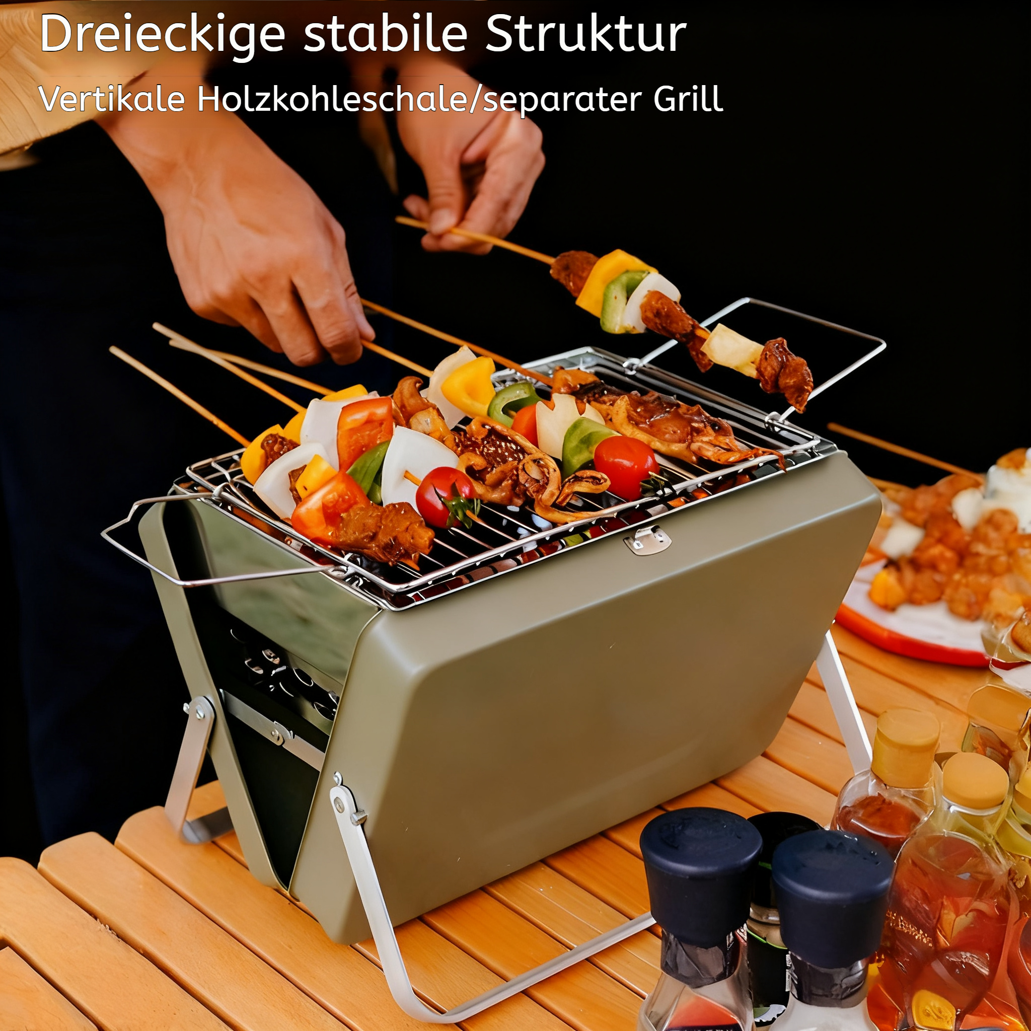 Mobiler zusammenklappbarer Grillrost für den Hausgebrauch