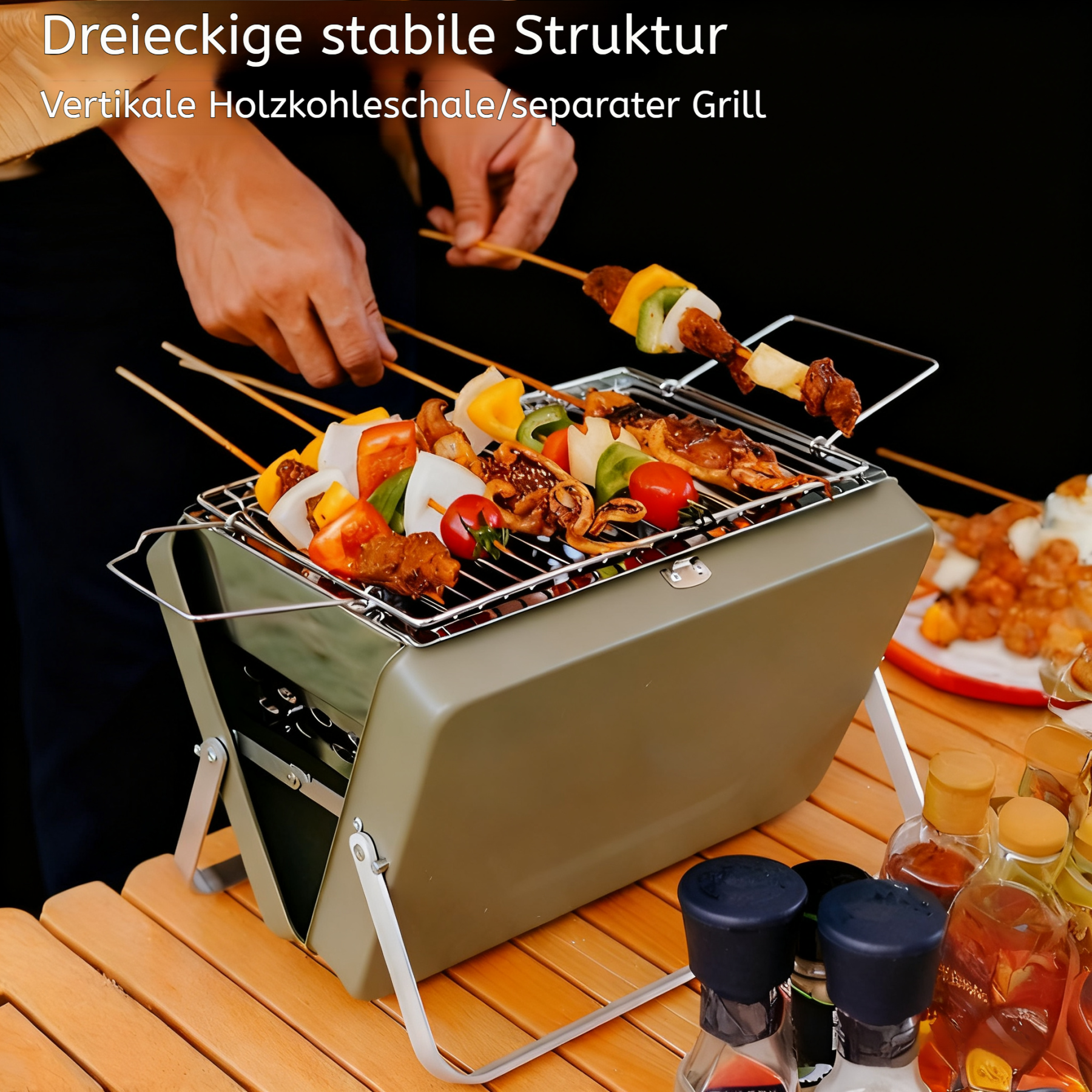 Mobiler zusammenklappbarer Grillrost für den Hausgebrauch