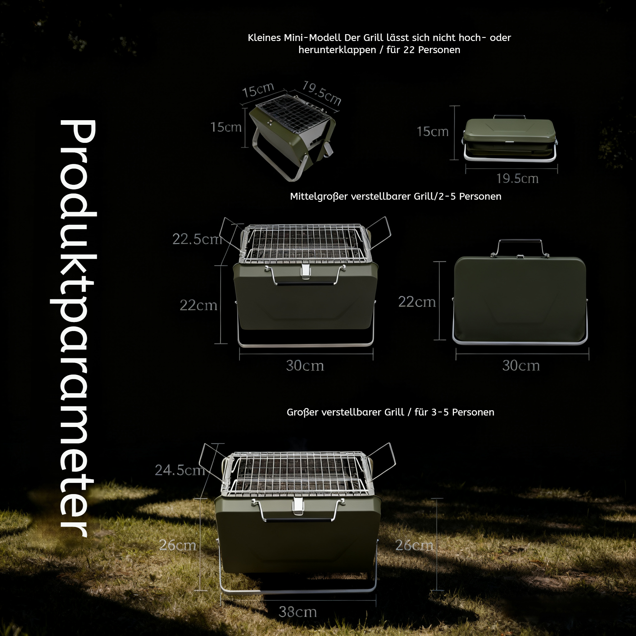 Einfach zu transportierender Grillrost