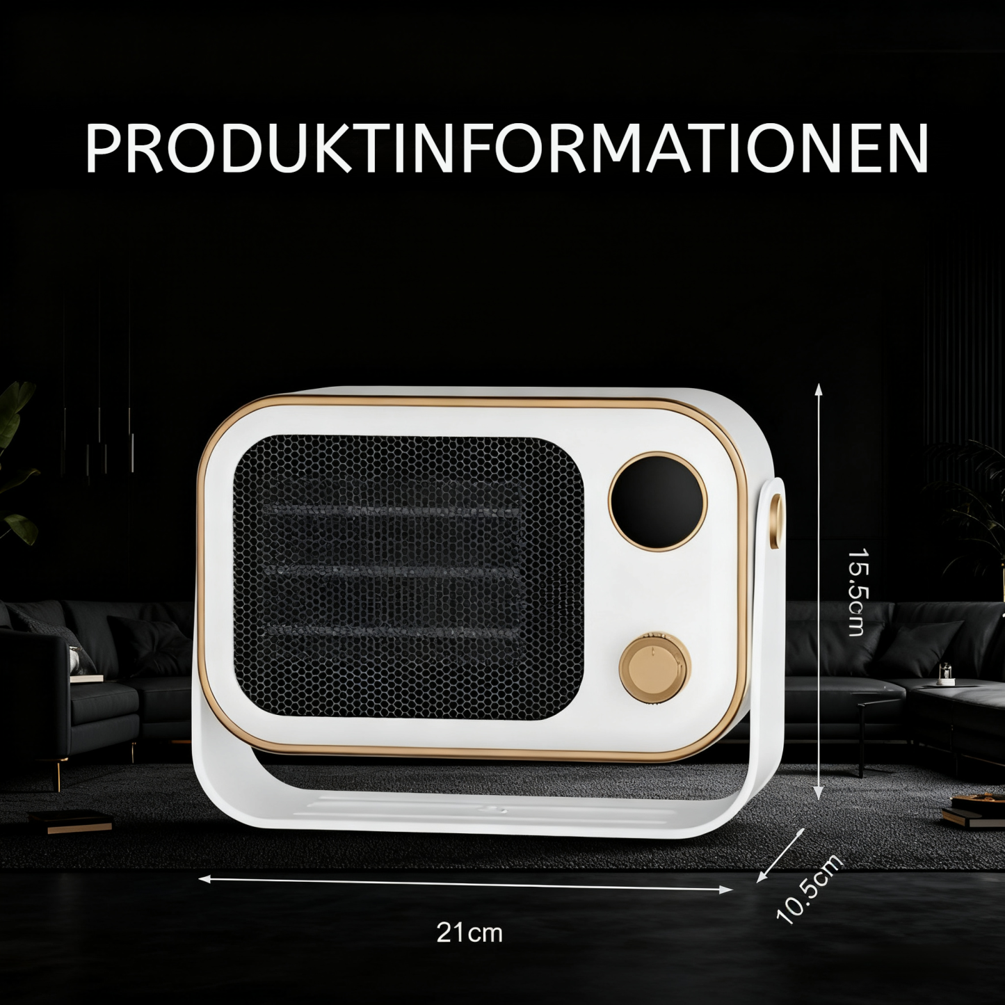 Leiser, bohrlos montierbarer PTC-Keramik-Heizlüfter für die Wand