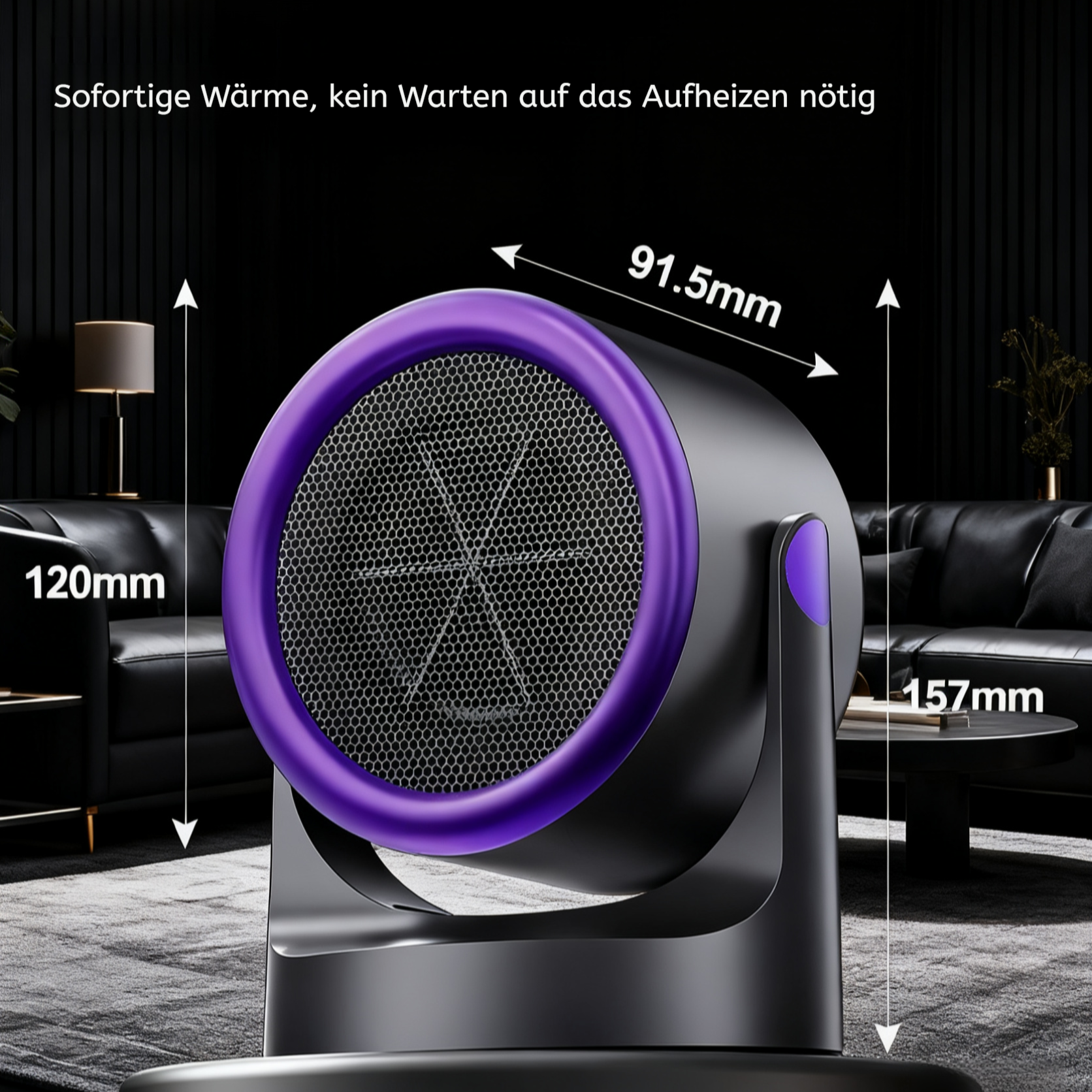 Mini Tisch-Heizlüfter mit energiesparender PTC-Heiztechnologie