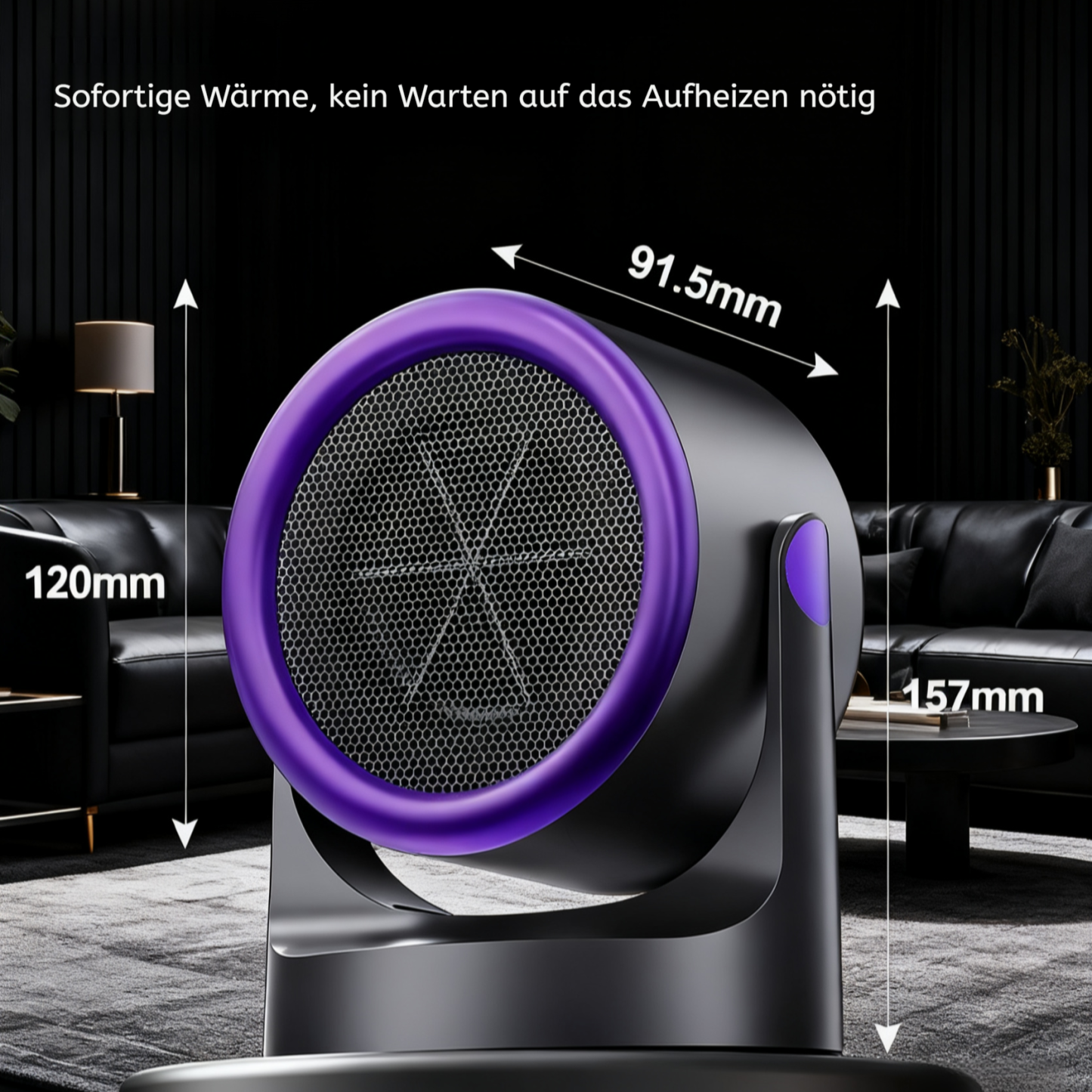 Mini Tisch-Heizlüfter mit energiesparender PTC-Heiztechnologie