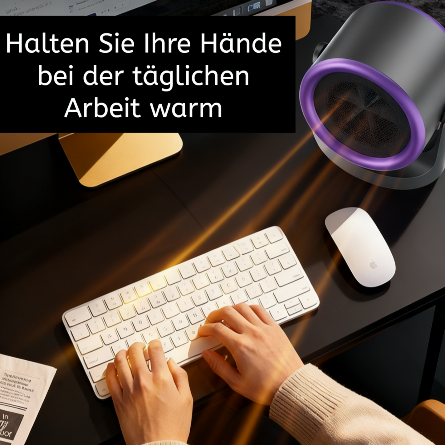 Mini Tisch-Heizlüfter mit energiesparender PTC-Heiztechnologie