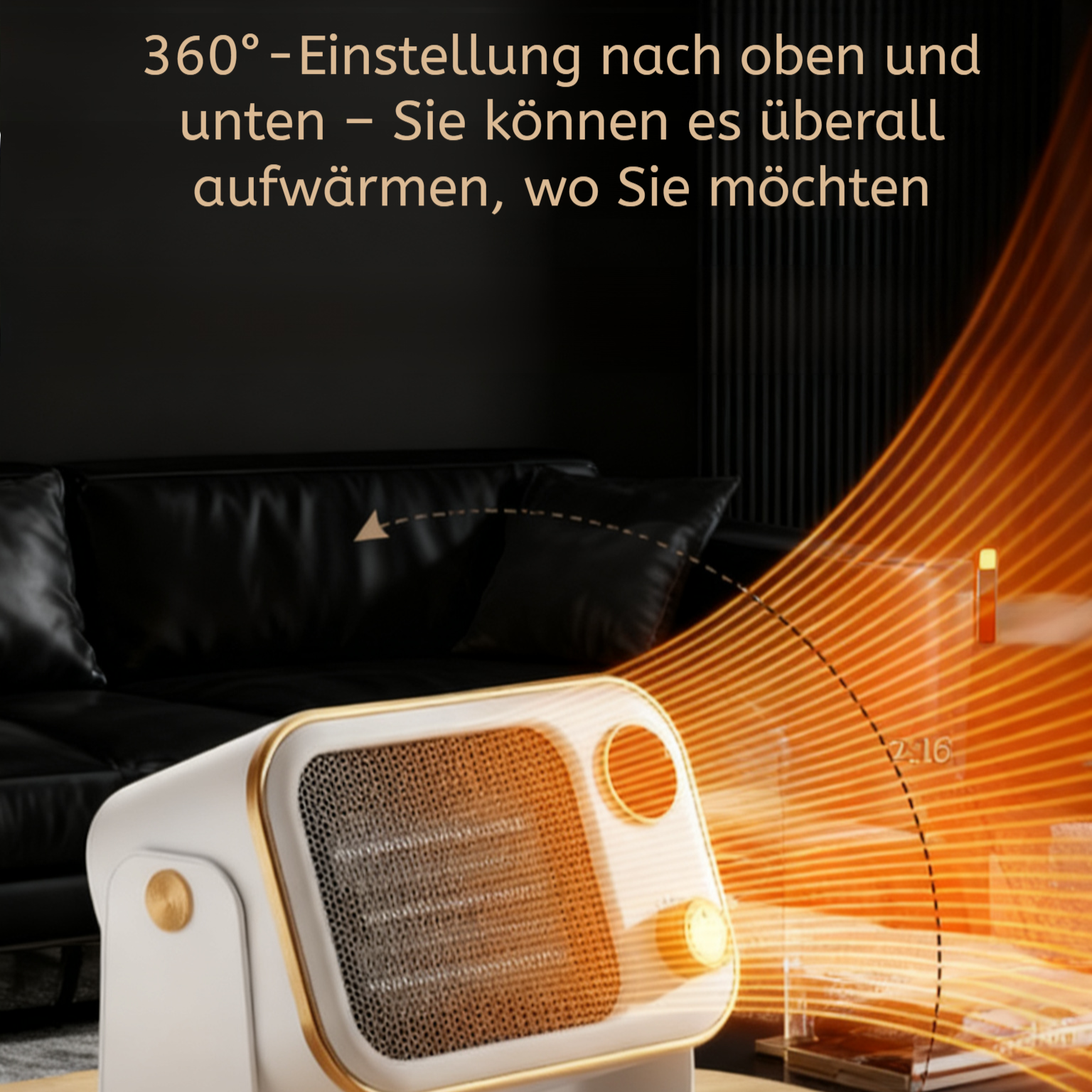 Leiser, bohrlos montierbarer PTC-Keramik-Heizlüfter für die Wand