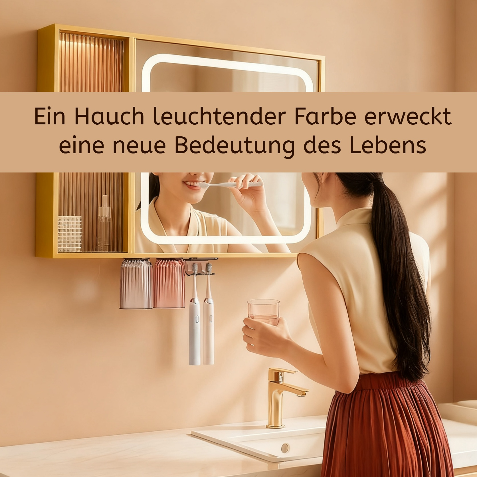 Nahaufnahme des Zahnbürstenhalters mit Magnetbefestigung