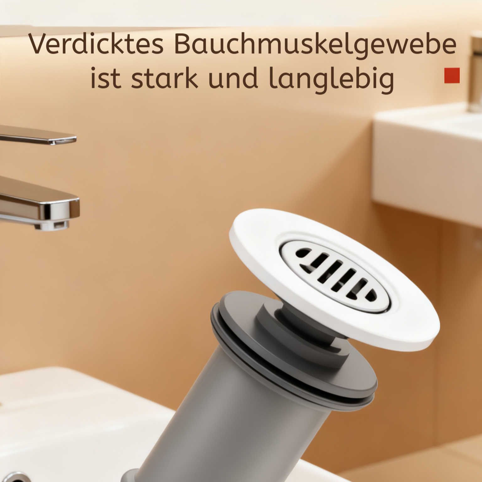 Waschbecken Abflussventil mit Pop-up-Funktion, Geruchsfilter und Zubehör