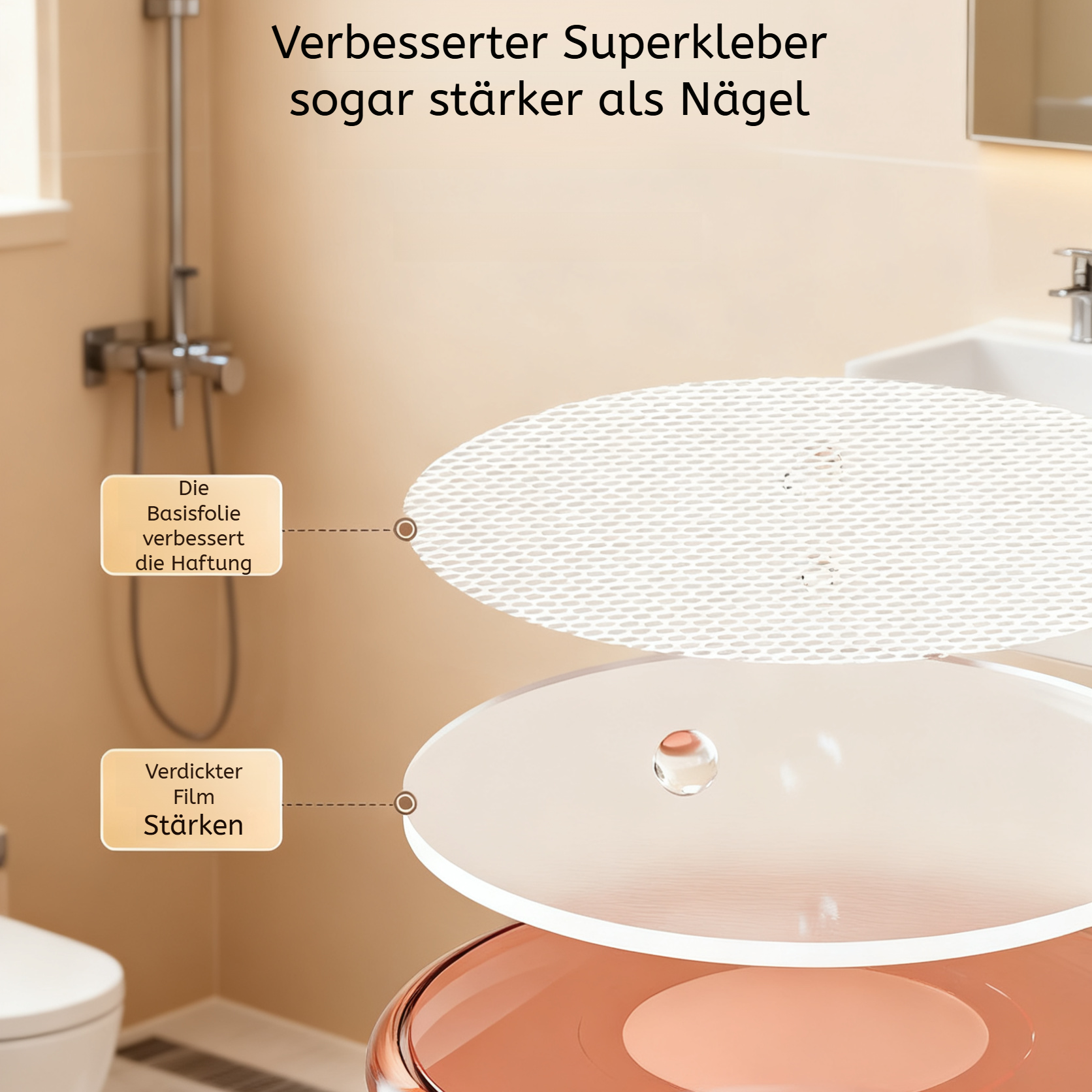 Einfach installierbarer Zahnbürstenhalter ohne Bohren