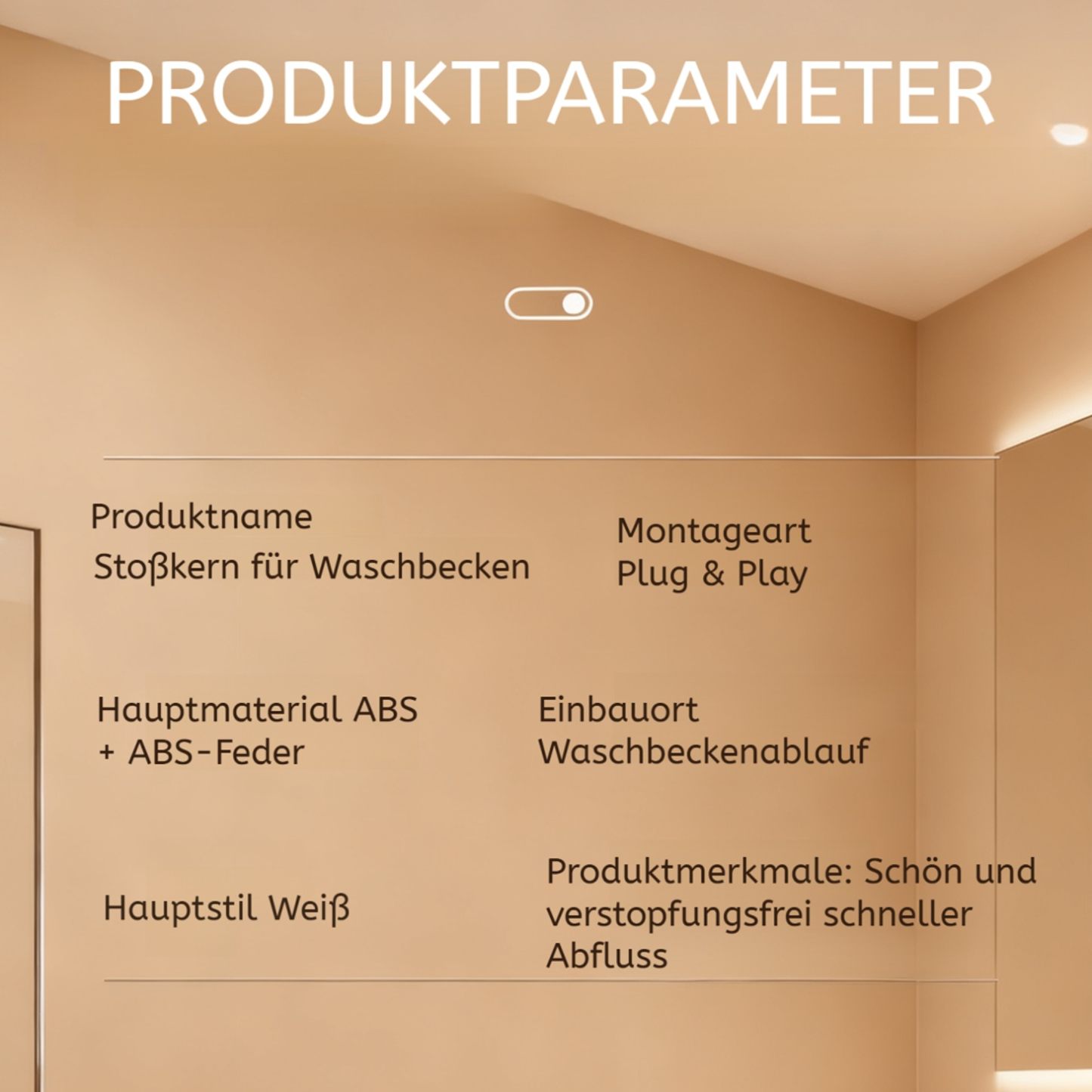 Waschbecken Geruchsfilter mit Pop-up-Ventil