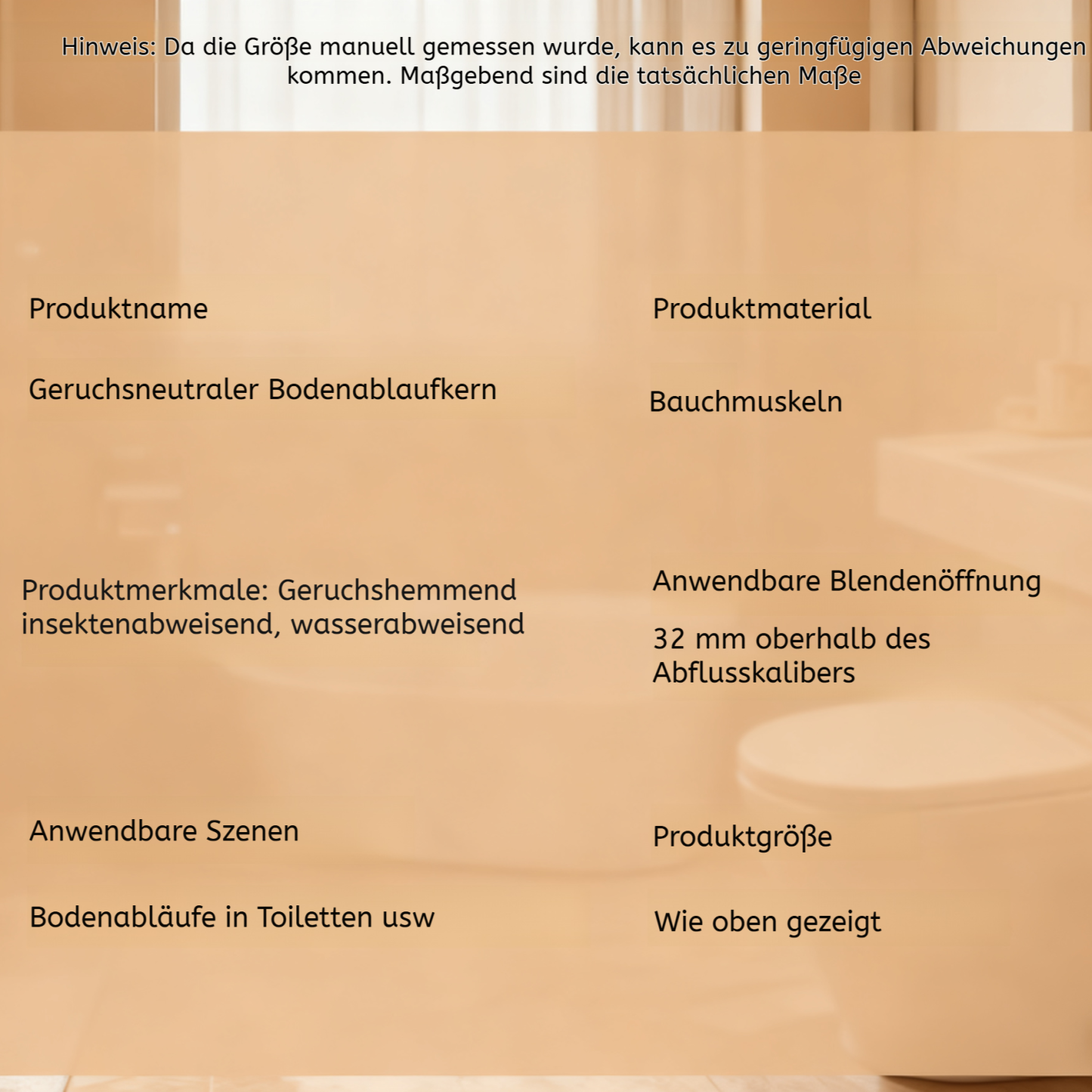 Badezimmer Bodenablauf Geruchsstopp-Einsatz