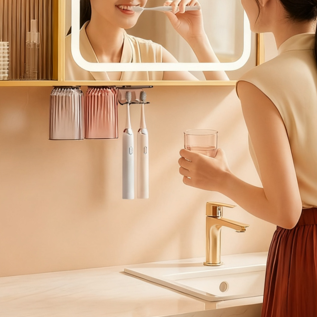 Zahnbürstenhalter mit Magnetbefestigung für Badezimmerschränke