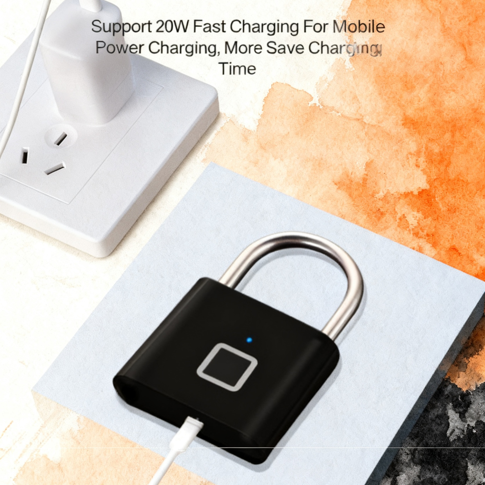 Outdoor Waterproof Fingerprint Padlock for Home Security