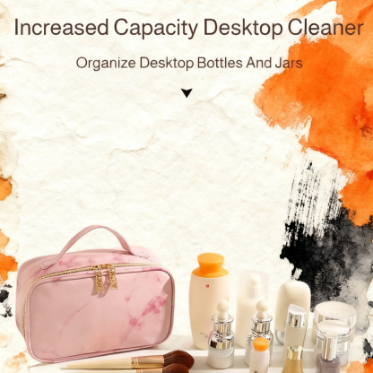  Large Capacity Marble Pattern Travel Cosmetic Bag