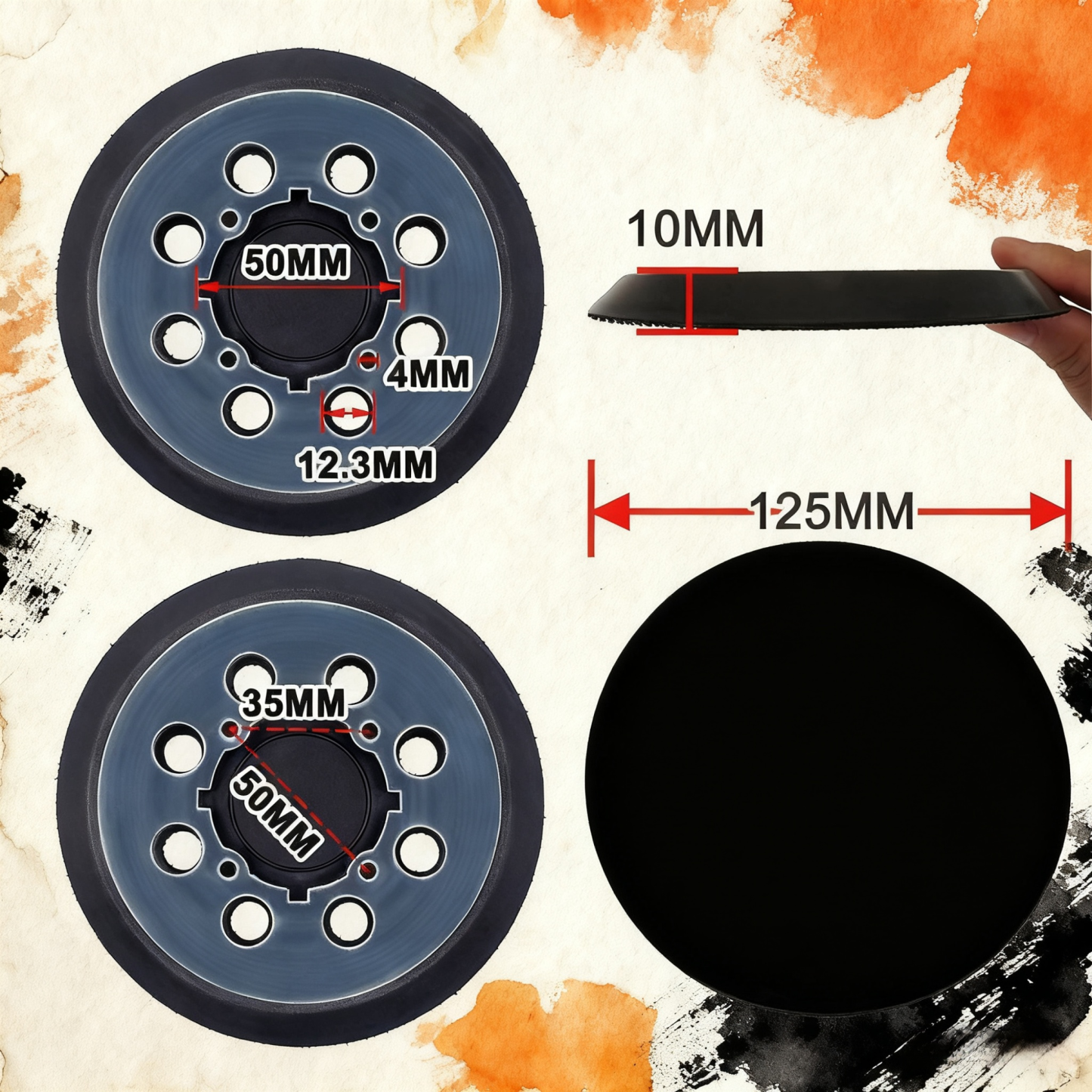 Pneumatic Sander Pad Electric Polisher Chassis