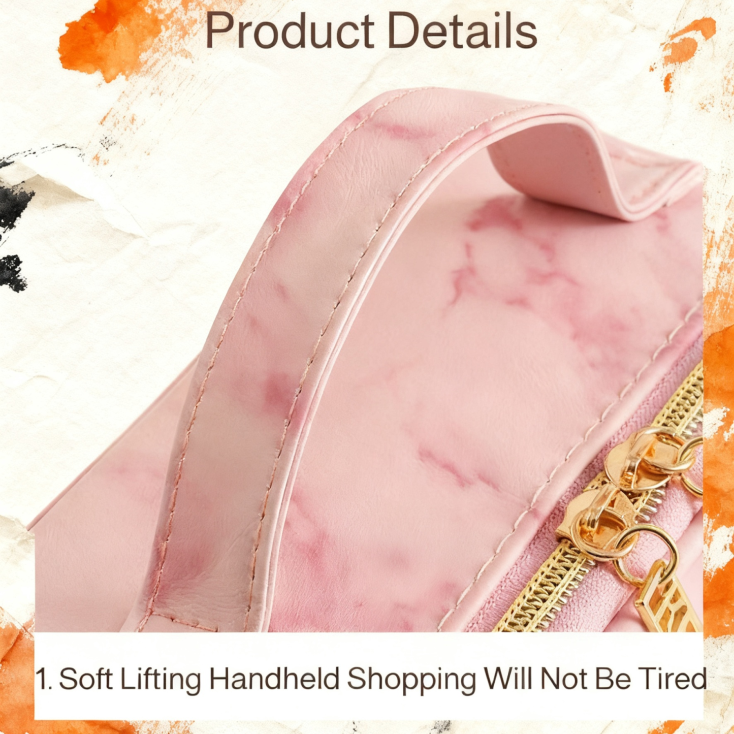  Large Capacity Marble Pattern Travel Cosmetic Bag