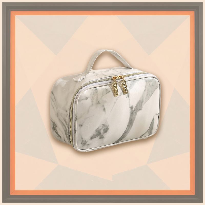 Large Capacity Marble Pattern Travel Cosmetic Bag