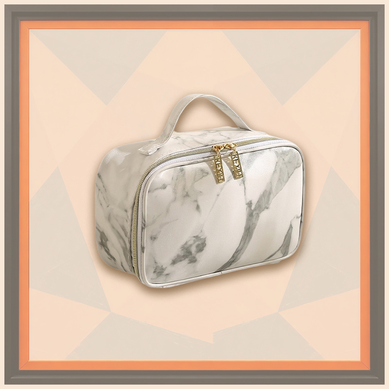  Large Capacity Marble Pattern Travel Cosmetic Bag