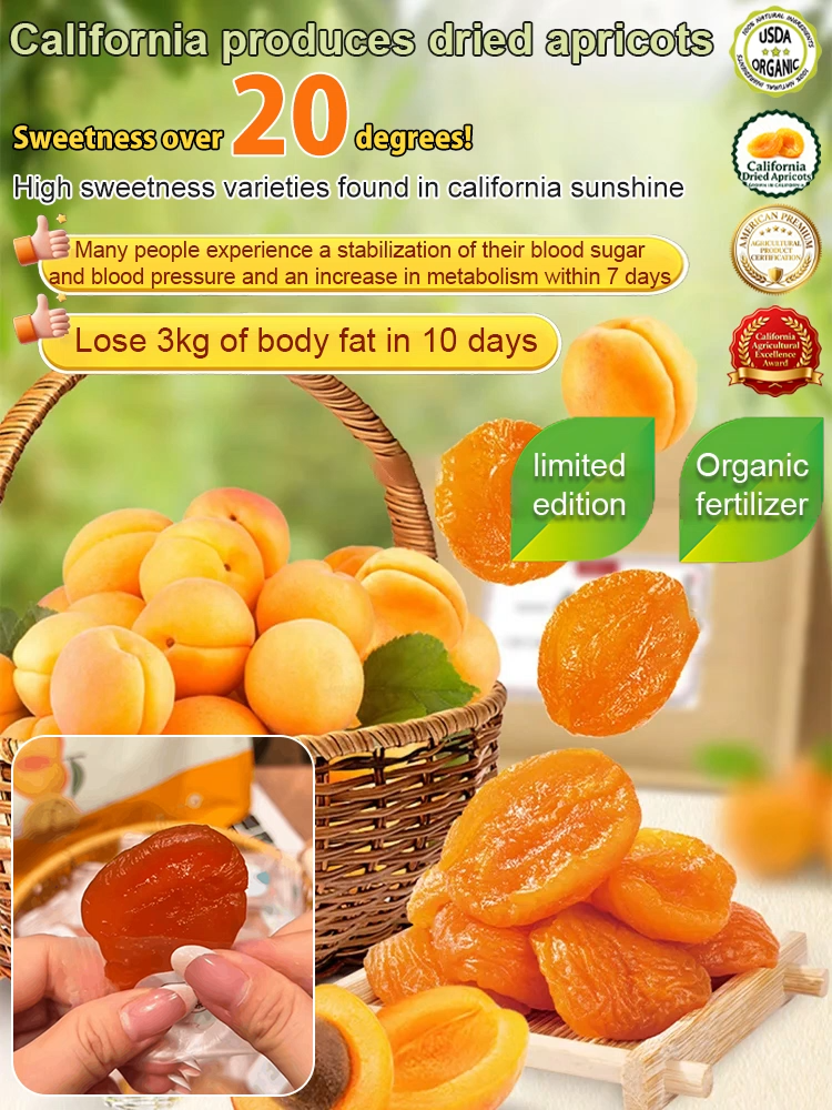 【Mega Family Pack: Buy 2 Get 1 Free】California Apricots with Natural Sweetness of 20°