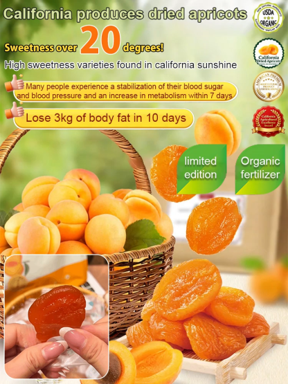 【Mega Family Pack: Buy 2 Get 1 Free】California Apricots with Natural Sweetness of 20°