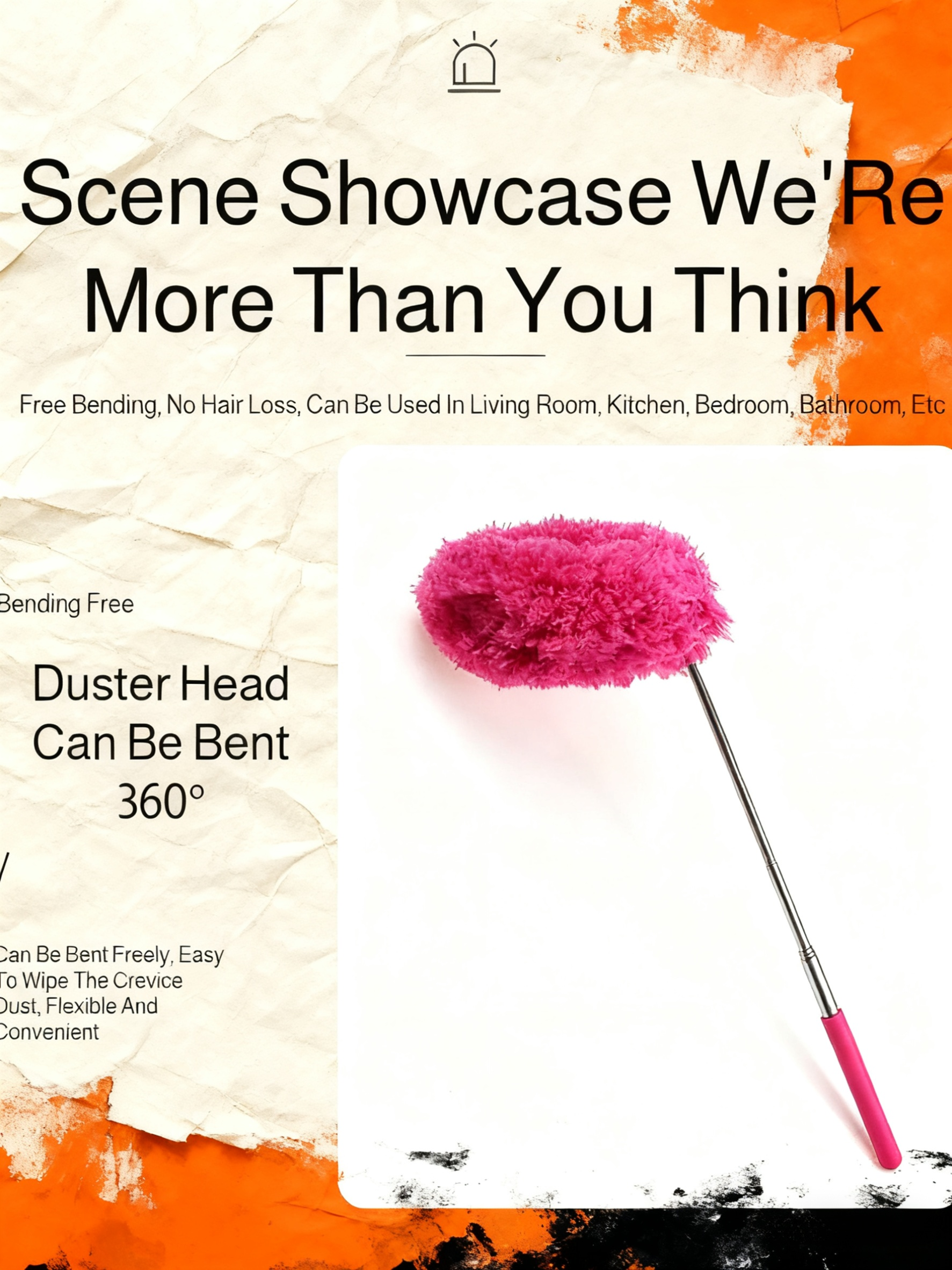 Extendable fiber duster cleaning shelves