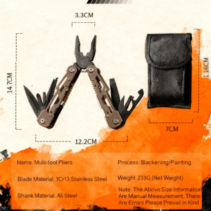 Outdoor Foldable Stainless Steel Multi-Functional Pliers