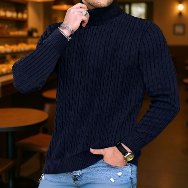 Téli fonott mintás férfi pulóver