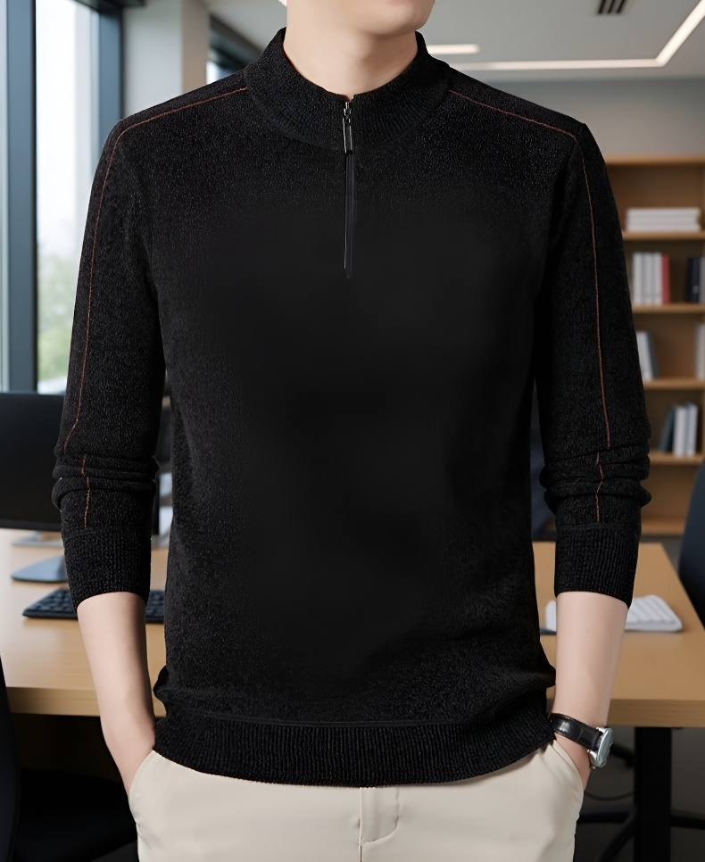 Modern női chenille pulóver állógallérral