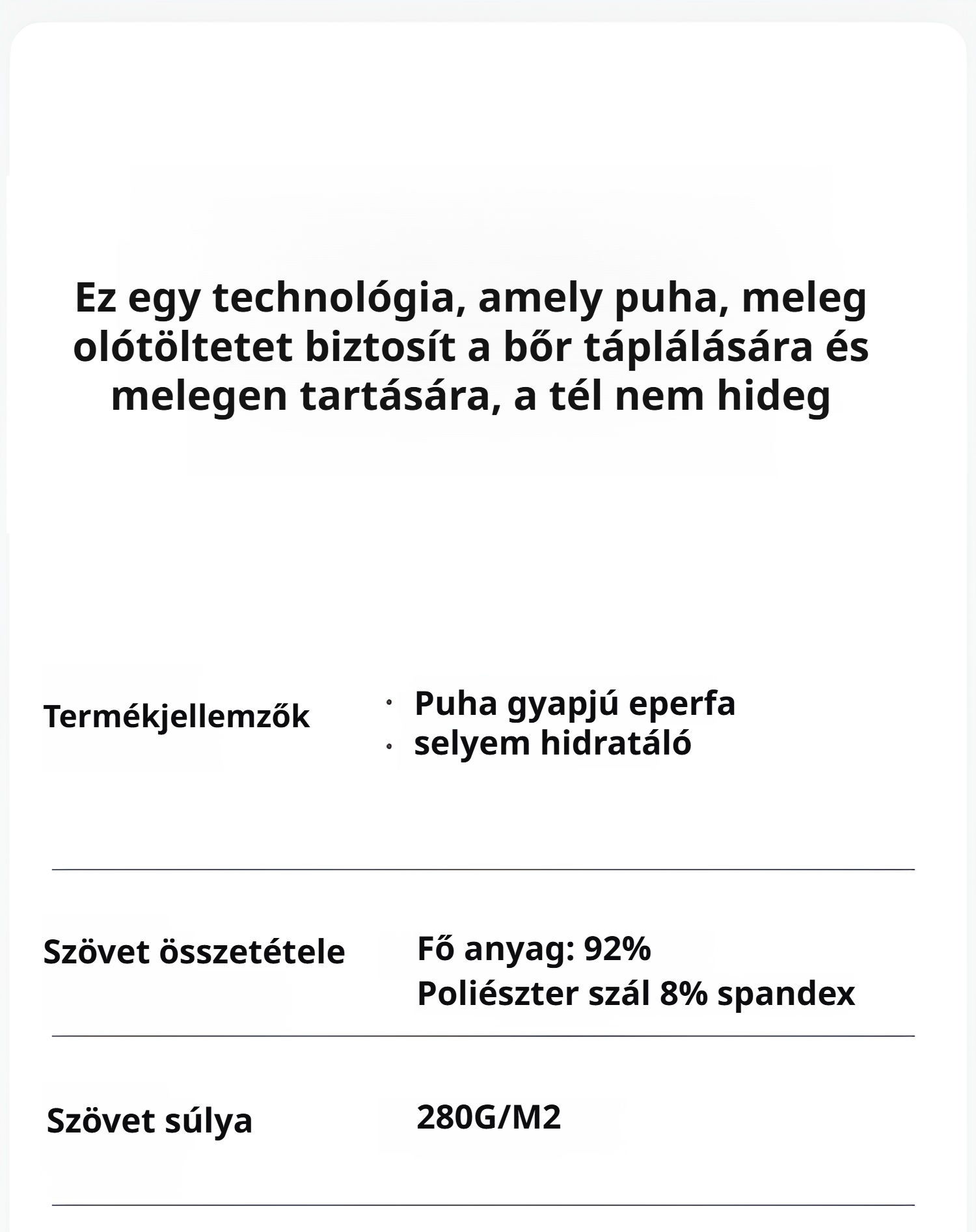 Meleg aláöltözet felső téli viselethez