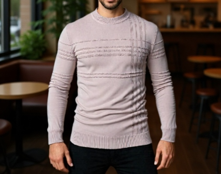 Férfi pulóver részletes anyagközelről