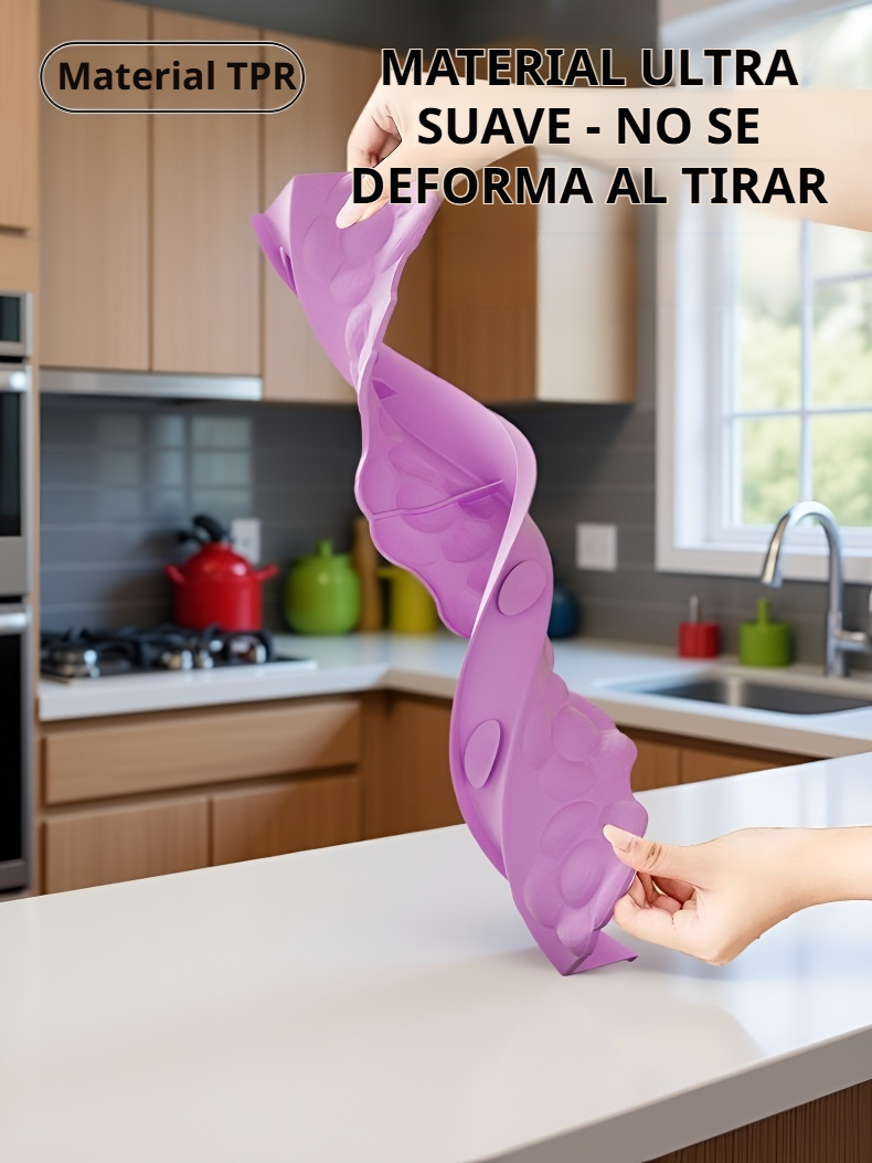 Vista lateral de la barrera antisalpicaduras de silicona