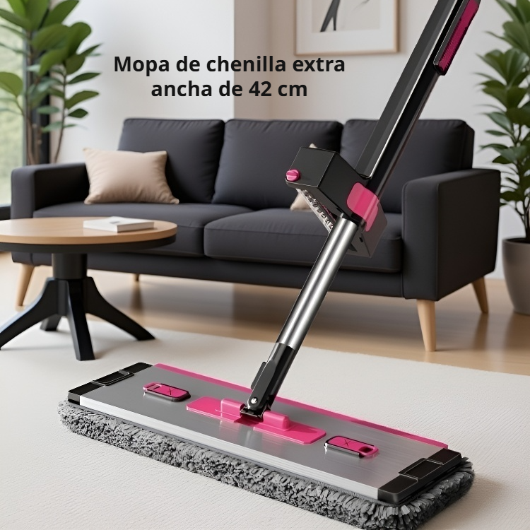 Mopa plana con iones de plata, desodorizante y apta para uso en seco y húmedo