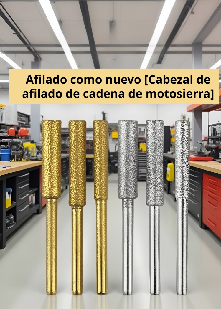 Máquina afiladora de cadenas para motosierra en uso
