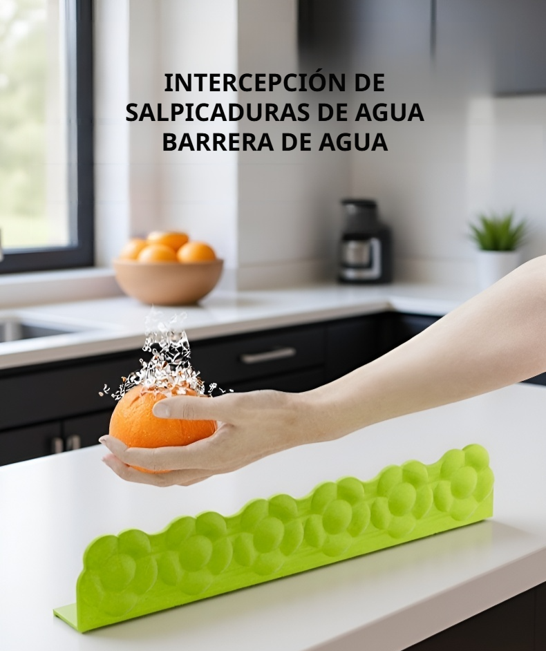 Detalle de la barrera de silicona flexible para evitar fugas de agua