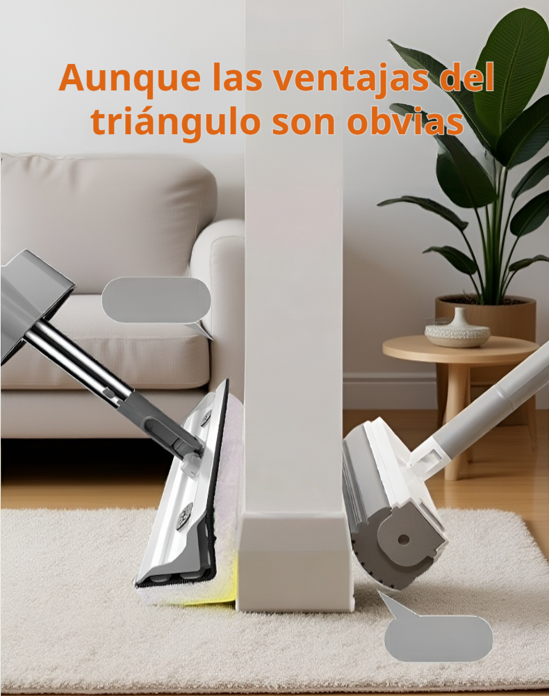 Mopa triangular con diseño ergonómico para limpieza