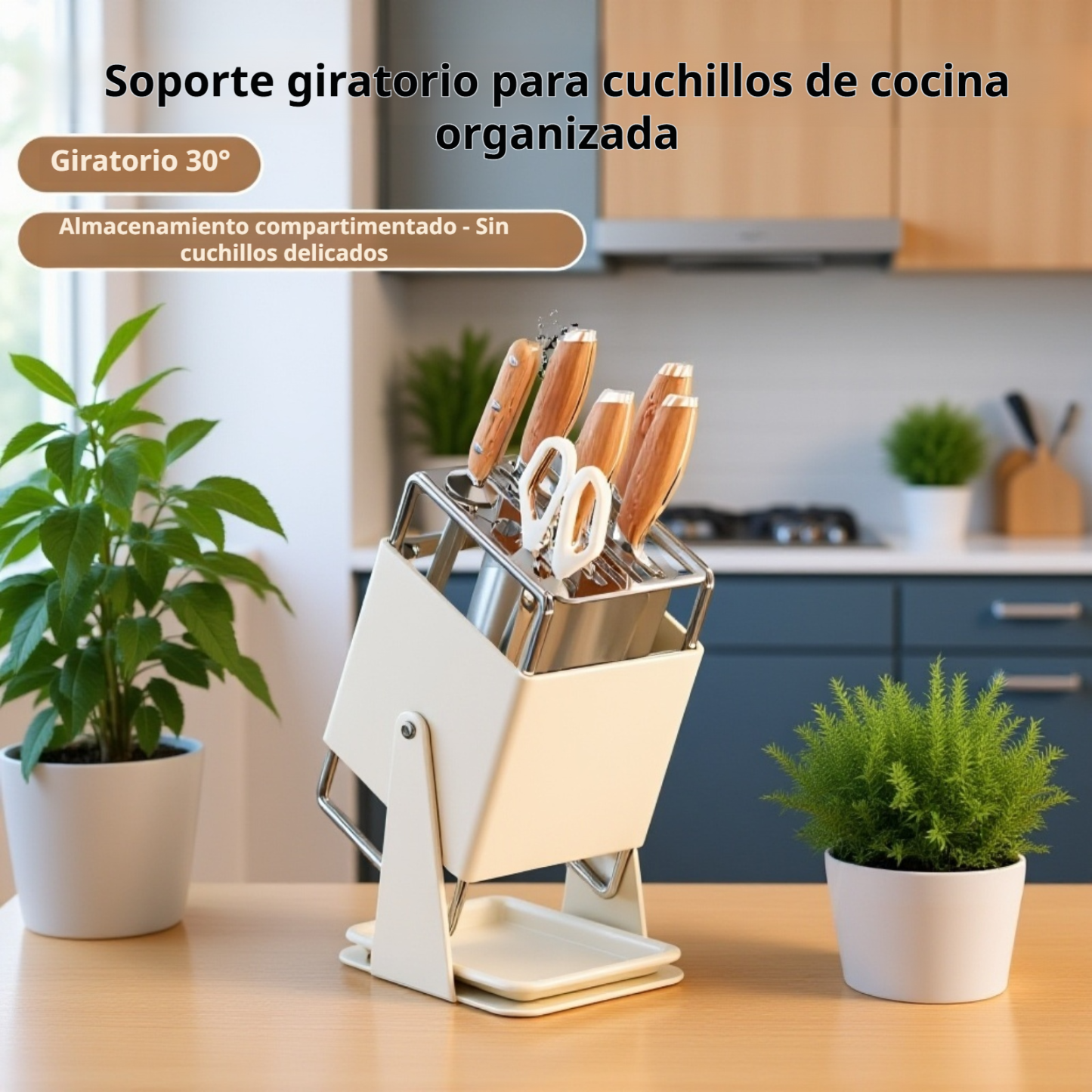  Estante giratorio para cuchillos de cocina