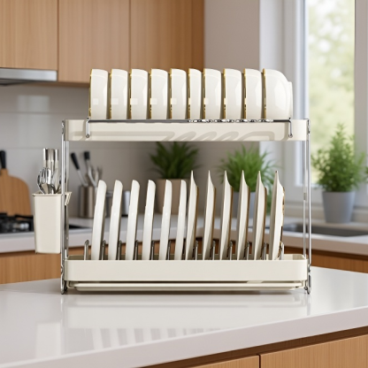 Escurridor de platos y cuencos de acero inoxidable