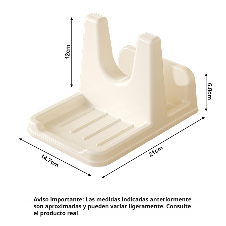 Soporte multifuncional para tapa de olla y drenaje de cocina