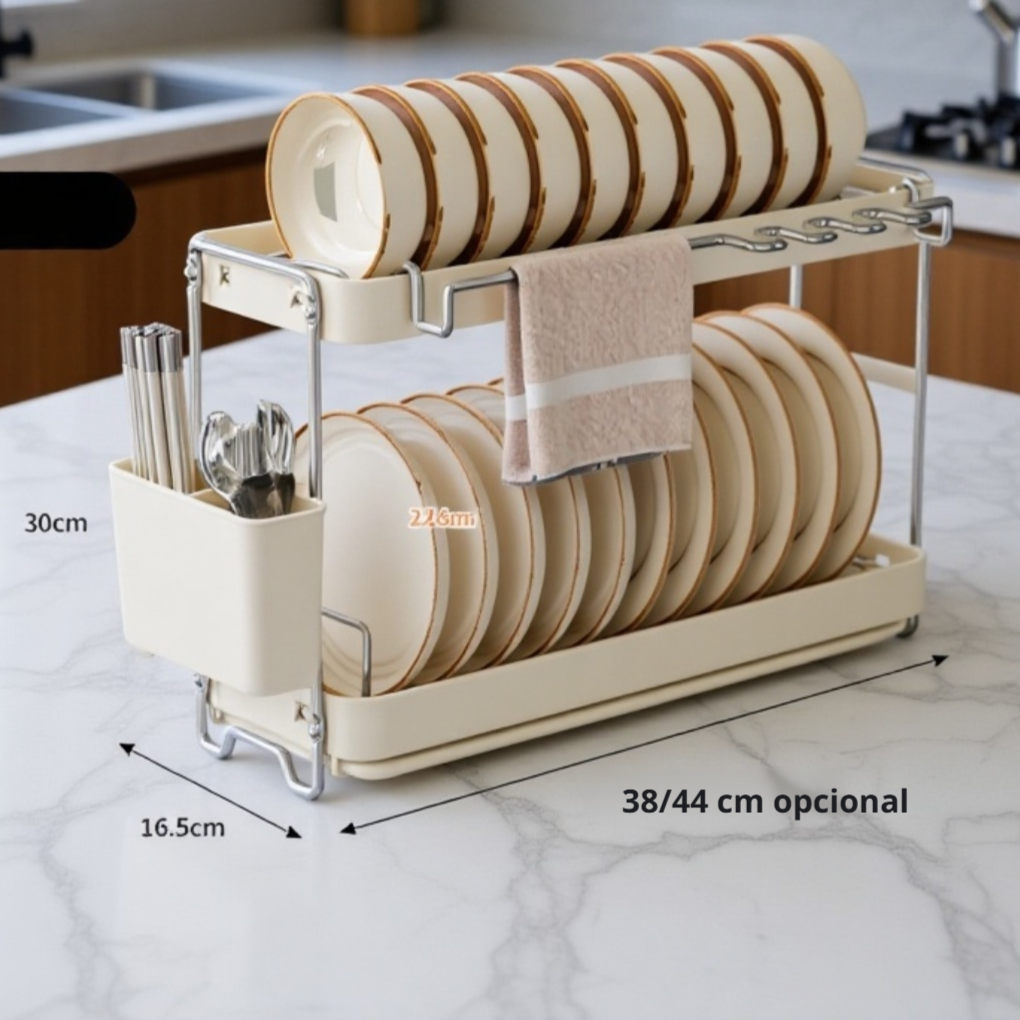 Escurridor de platos y cuencos de acero inoxidable